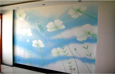  兴化画墙绘怎么画好白云的蓬松感？