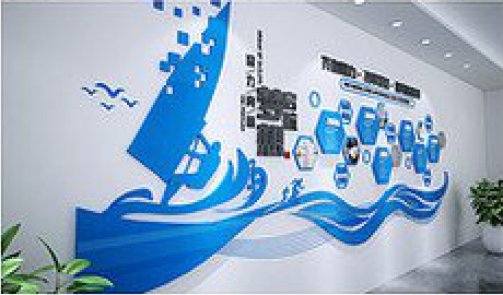  兴化海浪主题文化墙如何设计？