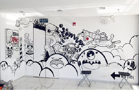  兴化手绘墙并非传统涂鸦。